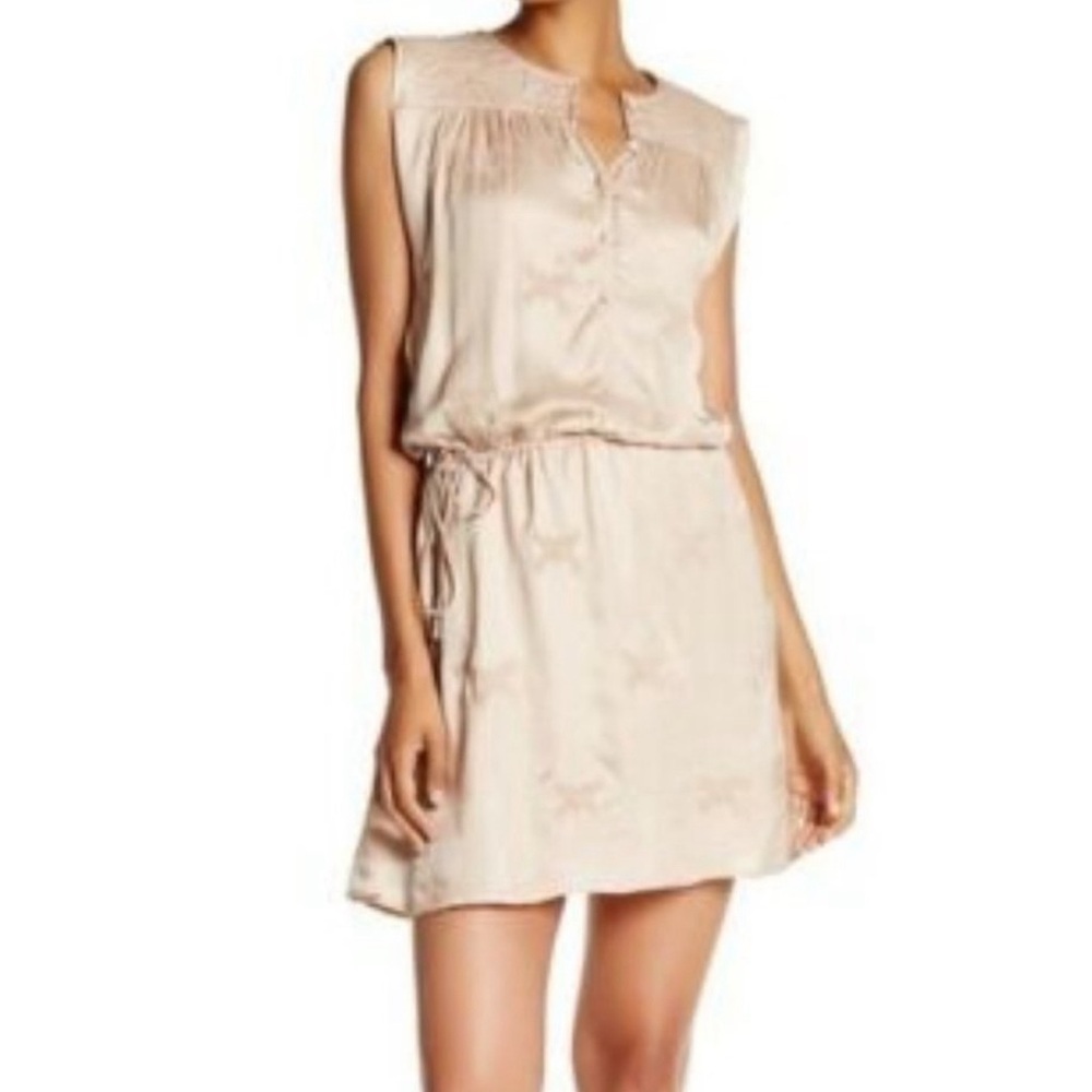 ⭐️ Zadig & Voltaire blush sleeveless mini dress coverup drawstring drop waist S